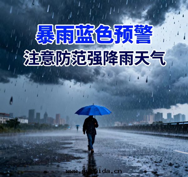 暴雨(yǔ)藍(lán)色(sè)預警！陝西(xī)南(nán)部(bù)、四(sì)川(chuān)盆(pén)地(dì)西(xī)北(běi)部(bù)等地(dì)需警惕