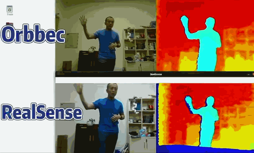 對比同類3D相機，Gemini 2畫面更加細(xì)膩，抖動更少，并且可以實現(xiàn)彩色圖與深度圖對齊。測試來源@于仕琪老師.gif